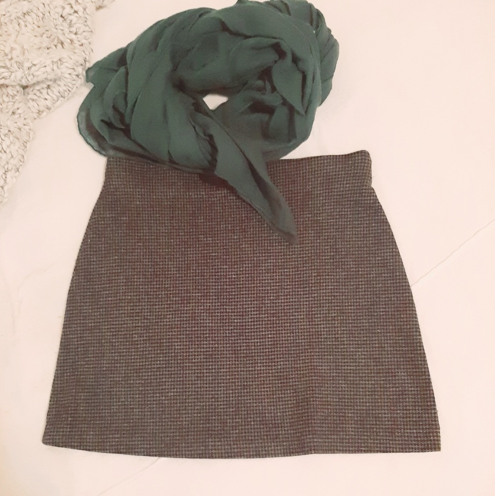 Vintage hounds tooth knitted mini skirt